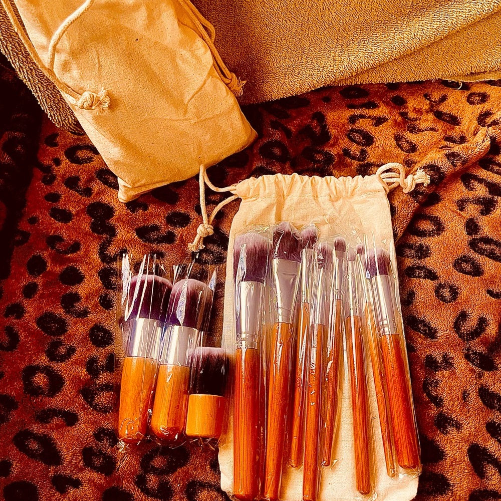 11-Piece Professional Synthetic Makeup Brush Set with Carrying Case